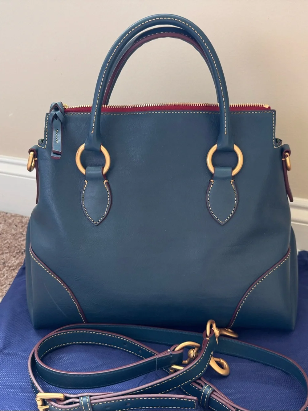 Dooney and Bourke Satchel 38 in Denim - Picture 7 of 9